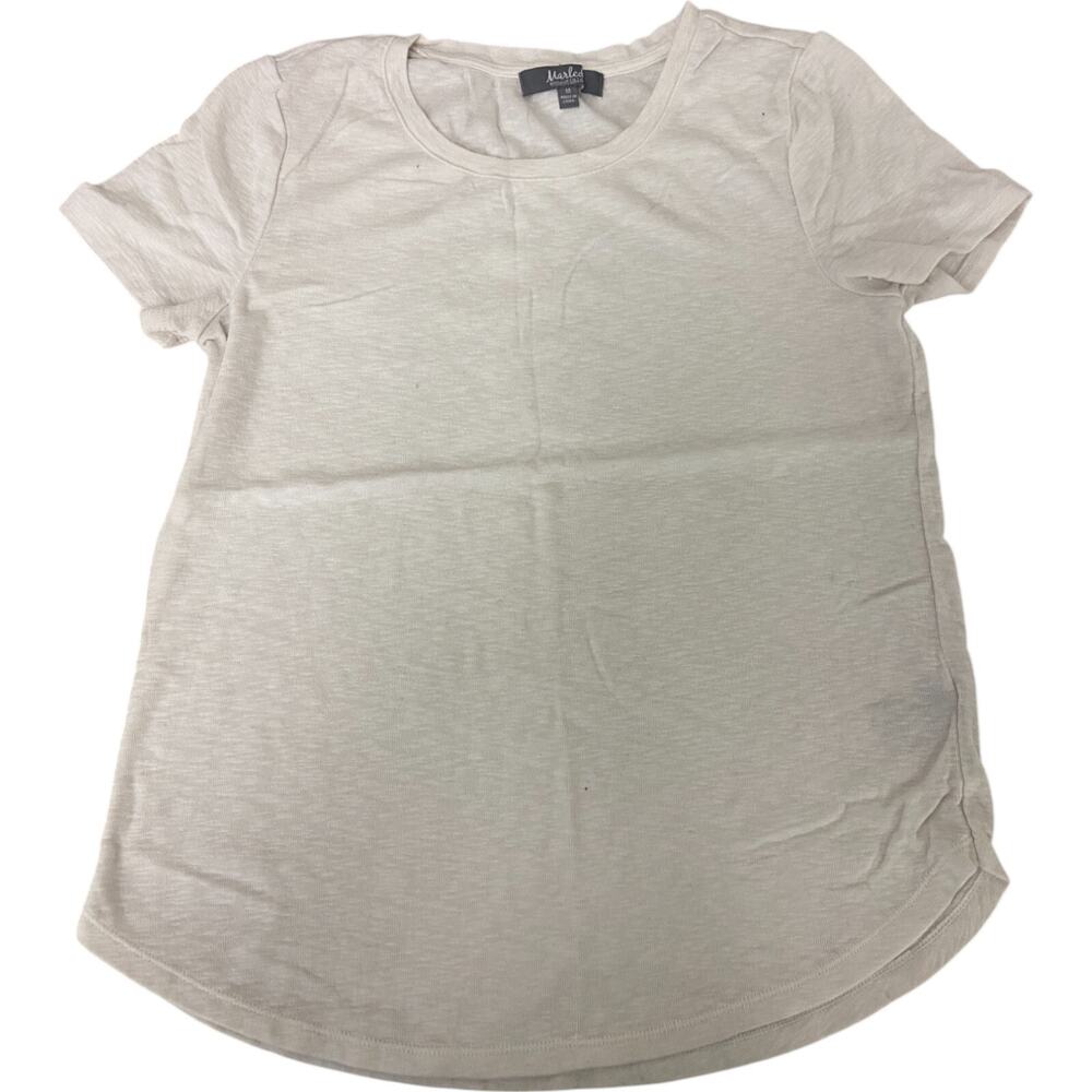 Marled Essentials T Shirt Womens Size M Off White Short Sleeve Cotton Blend